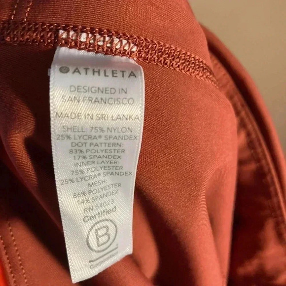 Athleta rust burnt orange mesh 7/8 leggings - Picture 6 of 7